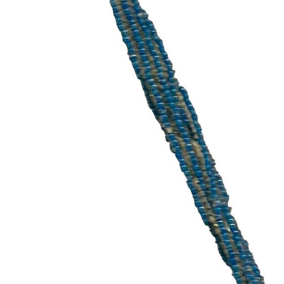 Multi strand beaded necklace with large glass pendant - Picture 3 of 4